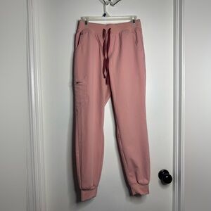Figs High Waisted Zamora Jogger Scrub Pants Pink Sand Size X Small